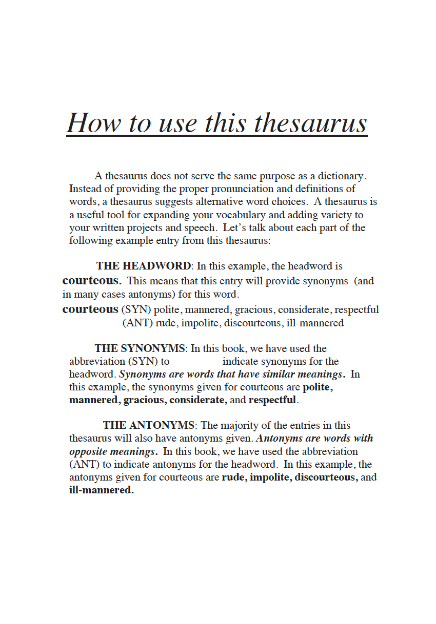 Thesaurus